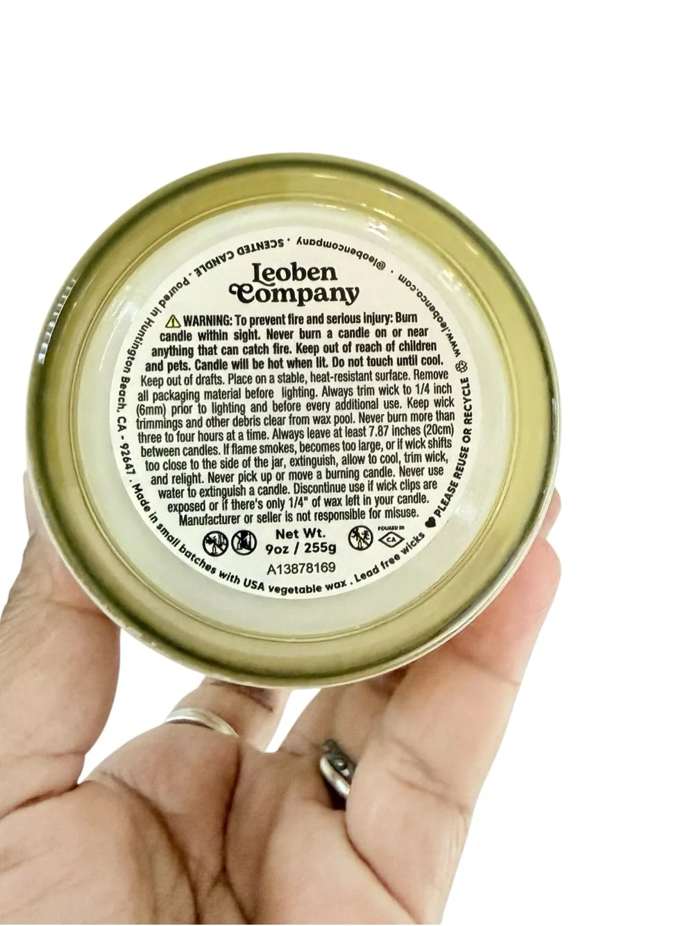 Leoben Company Love Language: Yearning Jasmine Geranium Cedarwood Scented Candle